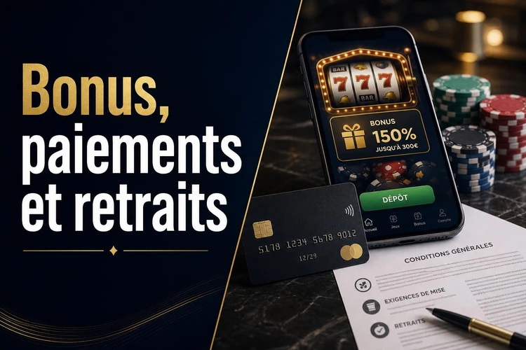 Bonus, paiements et retraits