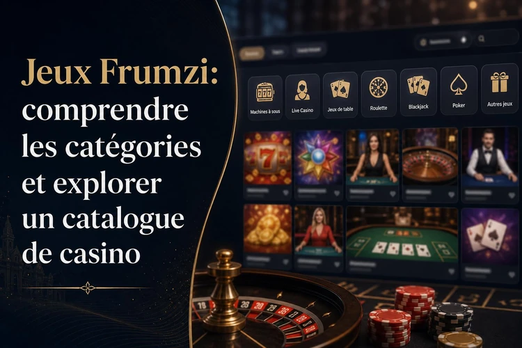 Jeux Frumzi: comprendre les catégories et explorer un catalogue de casino