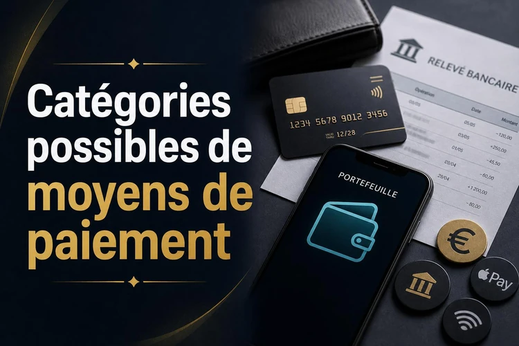 Catégories possibles de moyens de paiement